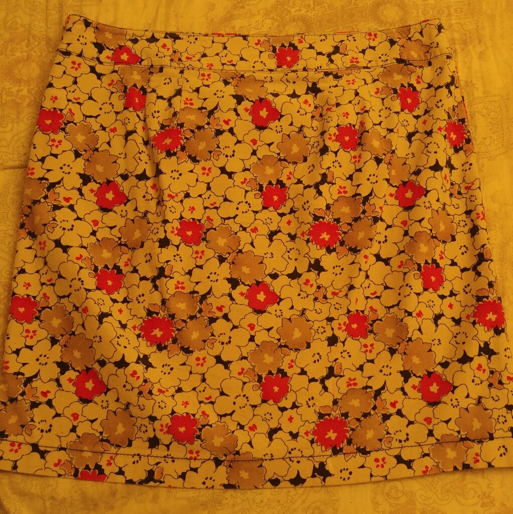 Women's Velour Ann Taylor Floral Skirt Size 8 - Picture 2 of 6